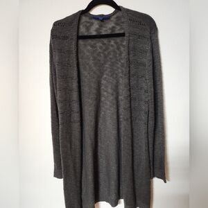Apt. 9 Women's Charcoal Open-Front Cardigan